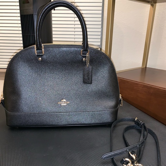 Black COACH handbag/over the shoulder bag - Picture 1 of 6